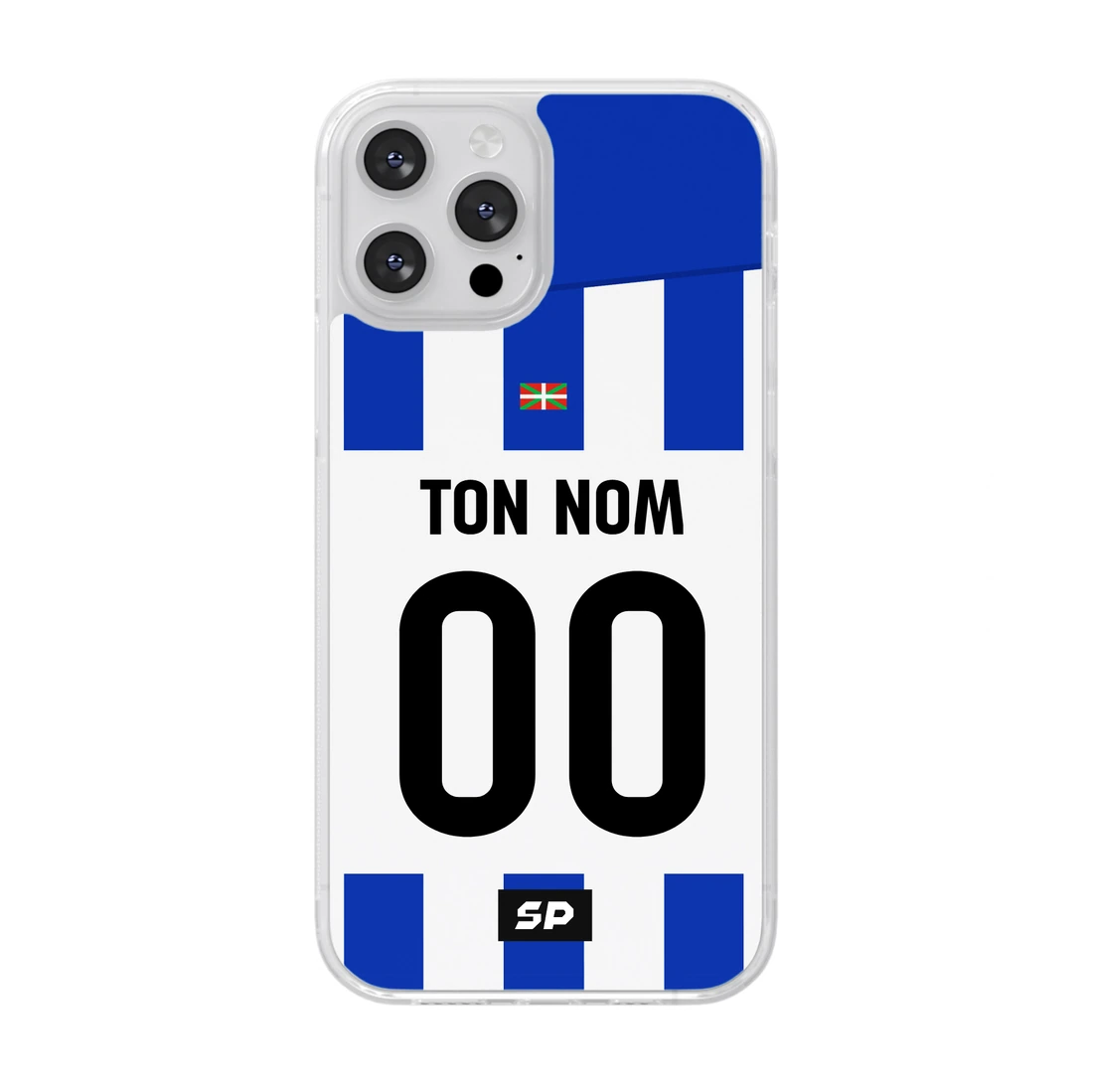 Coque Real Sociedad — Domicile signée SP, personnalisée Ton nom / 00